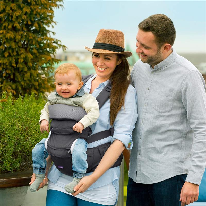 Clevamama Ergonomic Baby & Hip Carrier, Black - Image 7