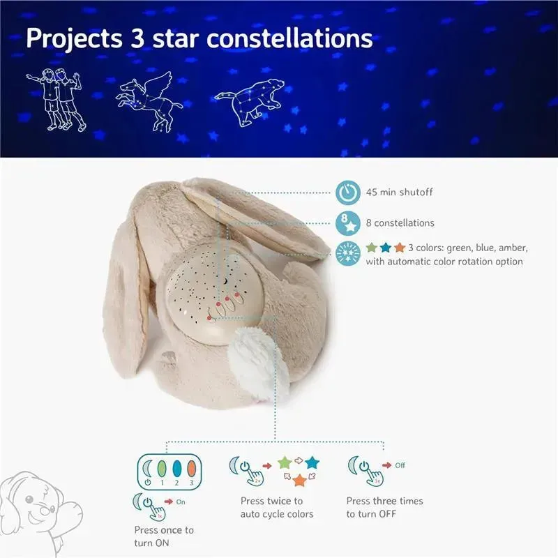 Cloud B - Calming Nightlight Star Projector, 3 Colors, 3 Constellations, Auto-Shutoff, Bunny - Image 2