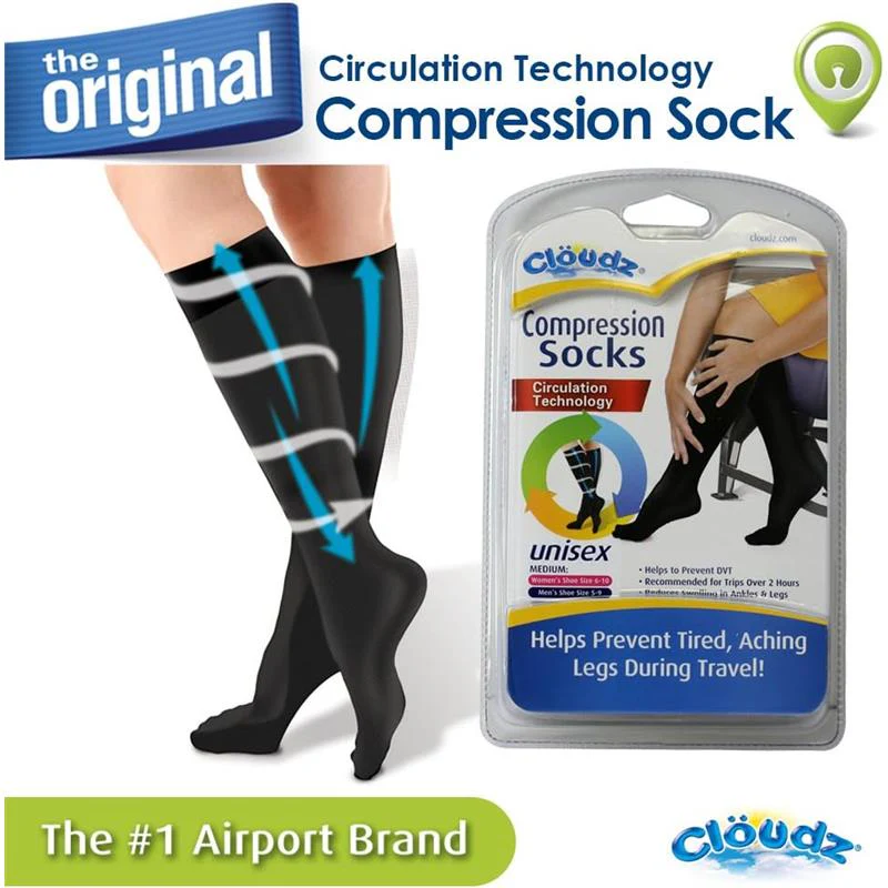Cloudz - Compression Flight Socks, Medium (Black) - Image 4