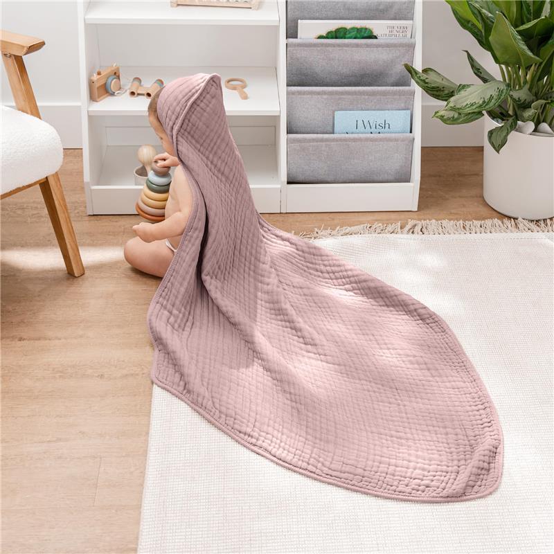 Comfy Cubs - 2Pk Hooded Baby Towel Mauve & Blush - Image 2