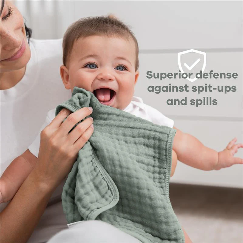 Comfy Cubs - 6Pk Muslin Burp Cloths Fern - Image 4