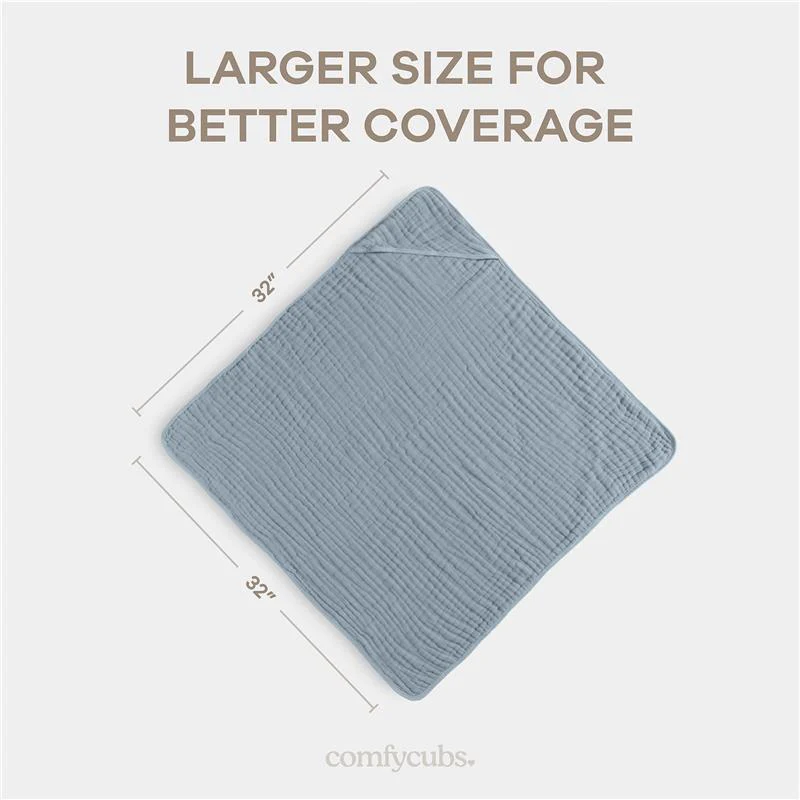 Comfy Cubs - Hooded Baby Towel Pacific Blue - Image 3