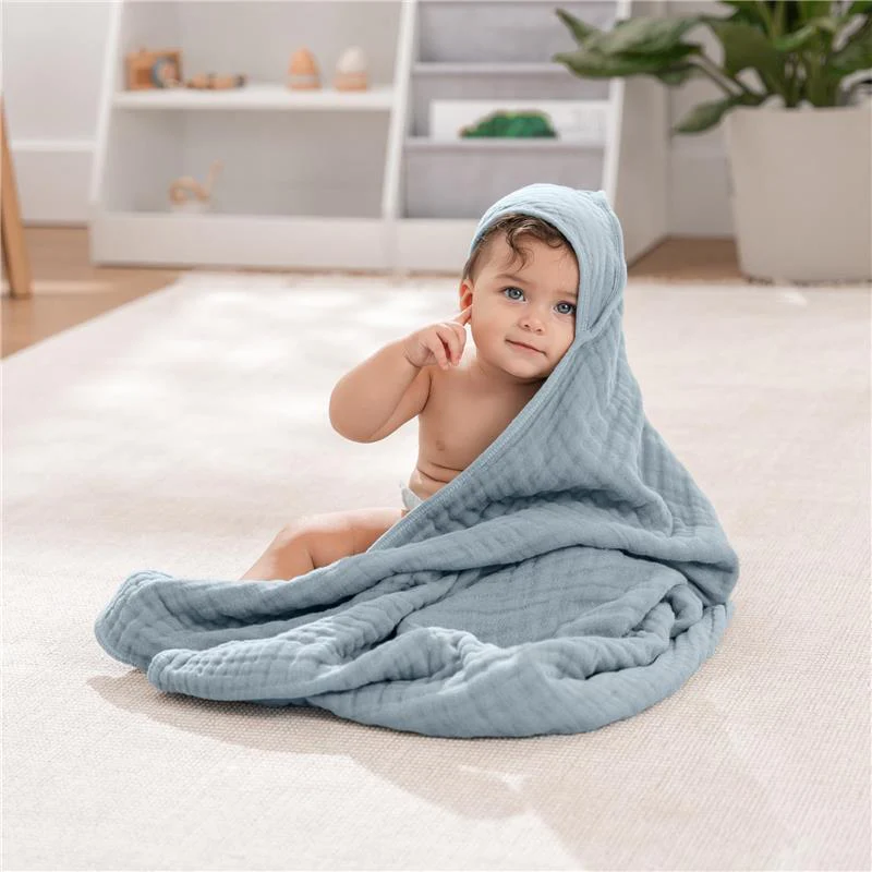 Comfy Cubs - Hooded Baby Towel Pacific Blue - Image 4