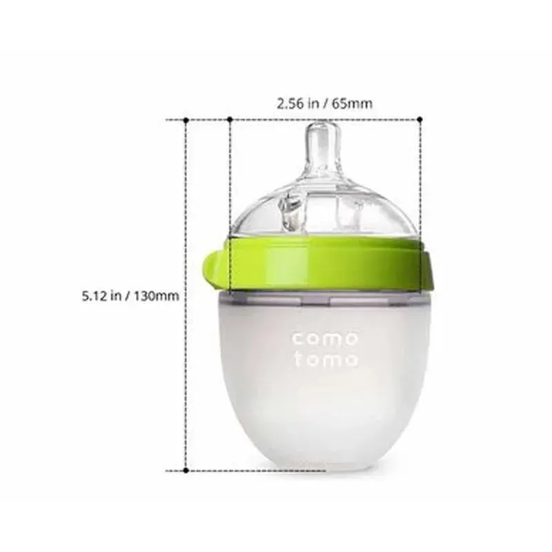 Comotomo - 2Pk Natural Feel Baby Bottle, Green (5Oz) - Image 3