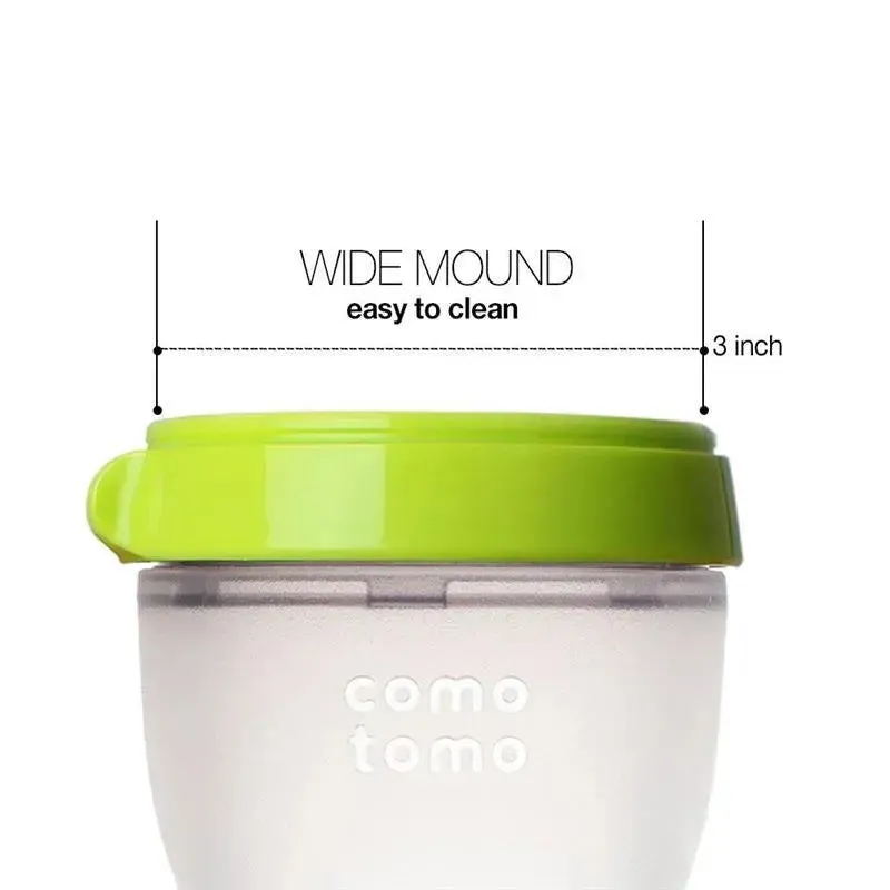 Comotomo - 2Pk Natural Feel Baby Bottle, Green (5Oz) - Image 4