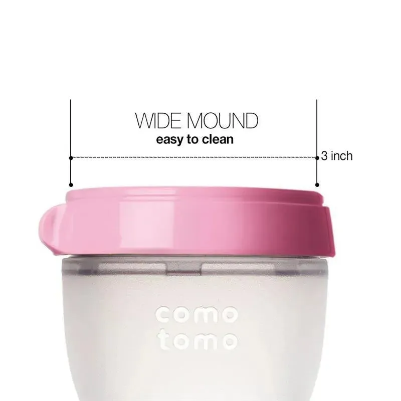 Comotomo - 2Pk Natural Feel Baby Bottle, Pink (5Oz) - Image 3