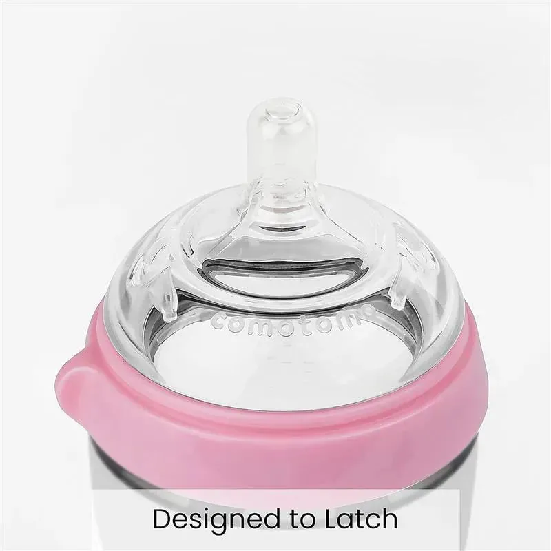 Comotomo - 2Pk Natural Feel Baby Bottle, Pink (8Oz) - Image 2