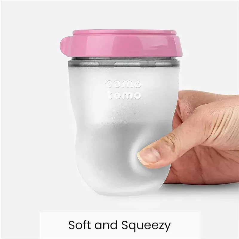Comotomo - 2Pk Natural Feel Baby Bottle, Pink (8Oz) - Image 3