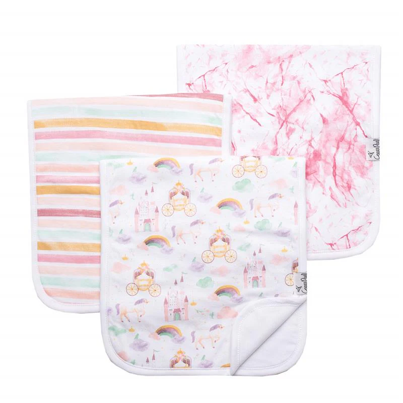 Copper Pearl - 3Pk Premium Baby Burp Cloths Enchanted Set