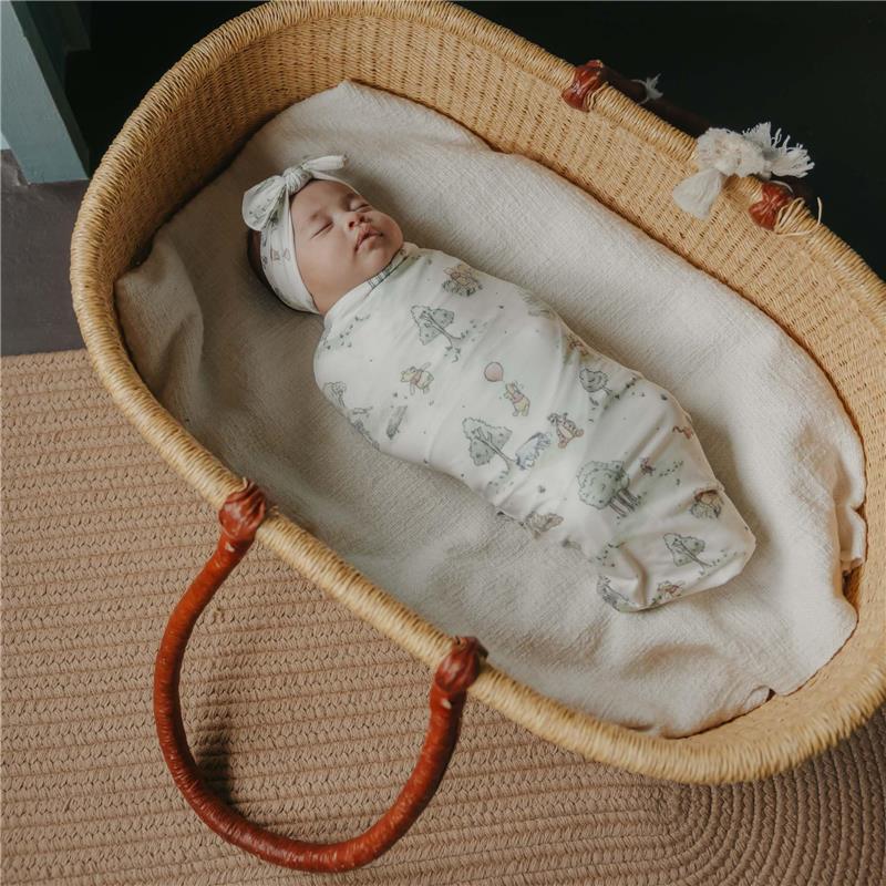 Copper Pearl - Large Premium Knit Baby Swaddle Receiving Blanket Hundred Acre Wood - Image 3
