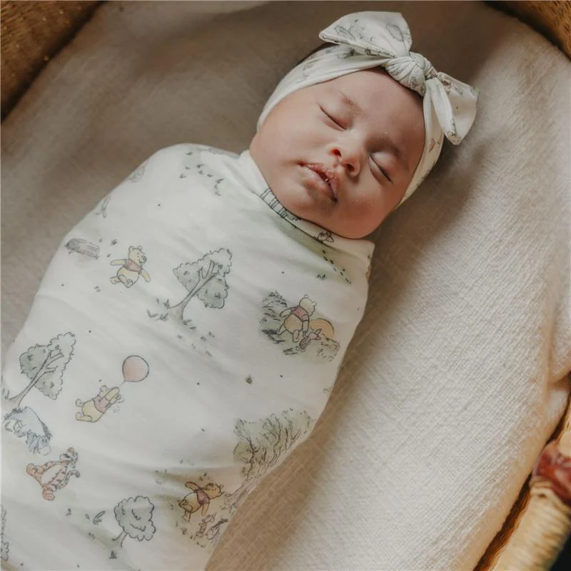 Copper Pearl - Large Premium Knit Baby Swaddle Receiving Blanket Hundred Acre Wood - Image 4