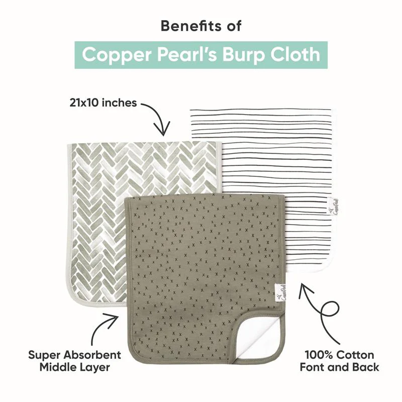 Copper Pearl Rue Burp Cloth Set - Image 2