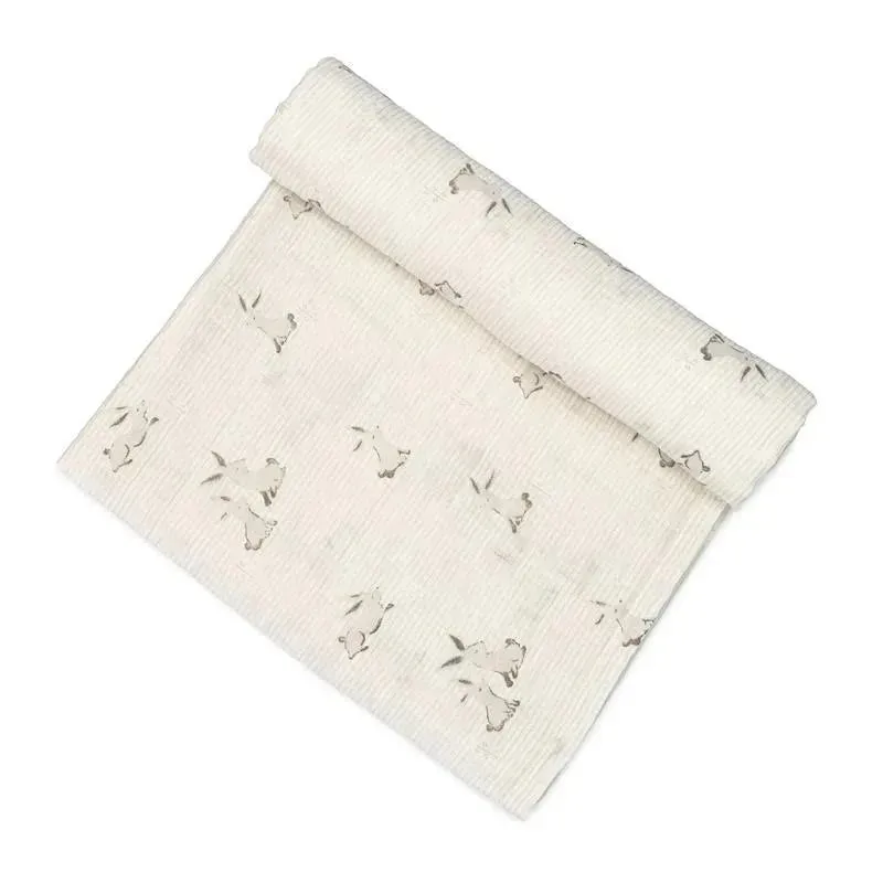 Crane - Baby 100% Organic Cotton Bunny Single Baby Swaddle Wrap - Image 2