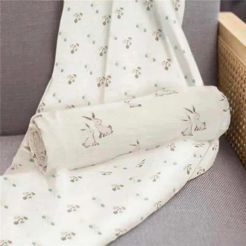 Crane - Baby 100% Organic Cotton Bunny Single Baby Swaddle Wrap - Image 3