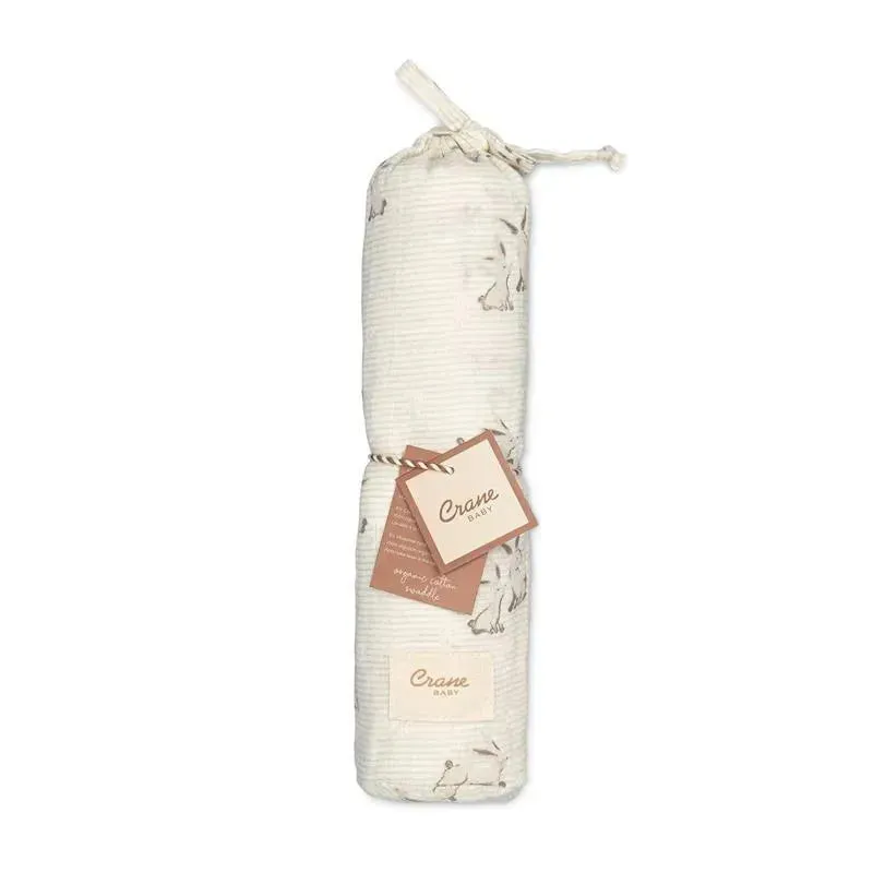 Crane - Baby 100% Organic Cotton Bunny Single Baby Swaddle Wrap - Image 8
