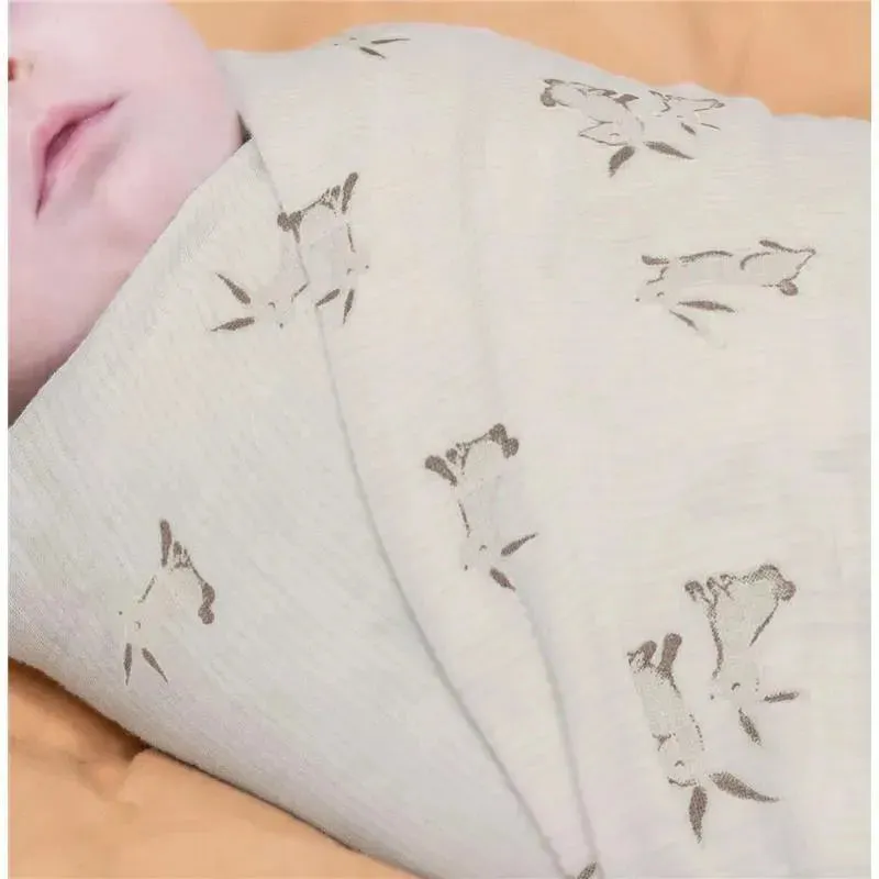 Crane - Baby 100% Organic Cotton Bunny Single Baby Swaddle Wrap - Image 9