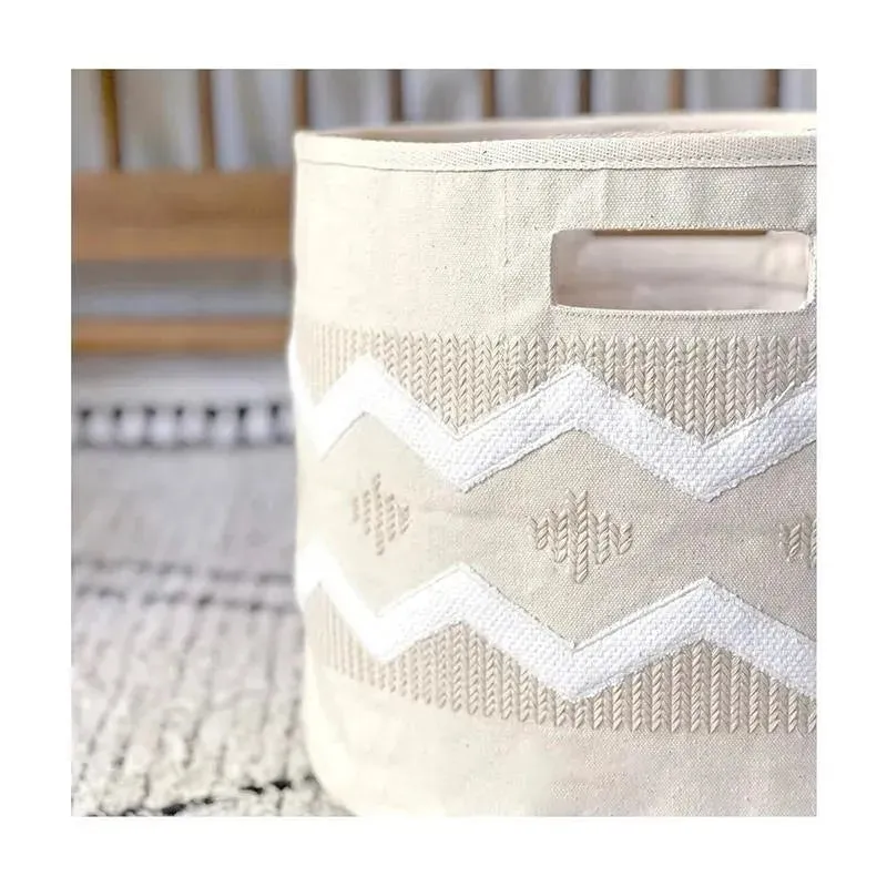 Crane - Baby Fabric Storage Bin for Nursery and Toddlers, Toy Storage for Boys and Girls, Boho - Image 4