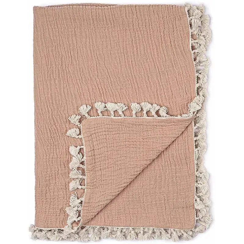 Crane - Baby Muslin Swaddle Blanket, Copper Red