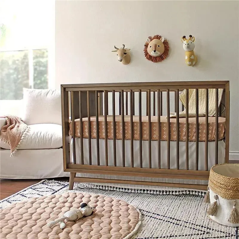Crane - Baby Soft Cotton Crib Mattress Sheet, Copper Dash - Image 2