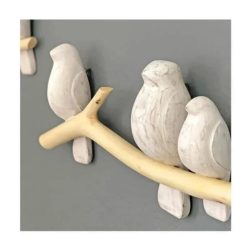 Crane - Baby Woodland Nursery and Toddler Room Décor, 2 Piece Wooden Wall Décor, Bird Perch - Image 2