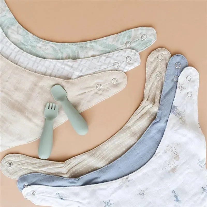 Crane Bedding - Cove 3-Pc. Muslin Bib Set, Beach Life - Image 4