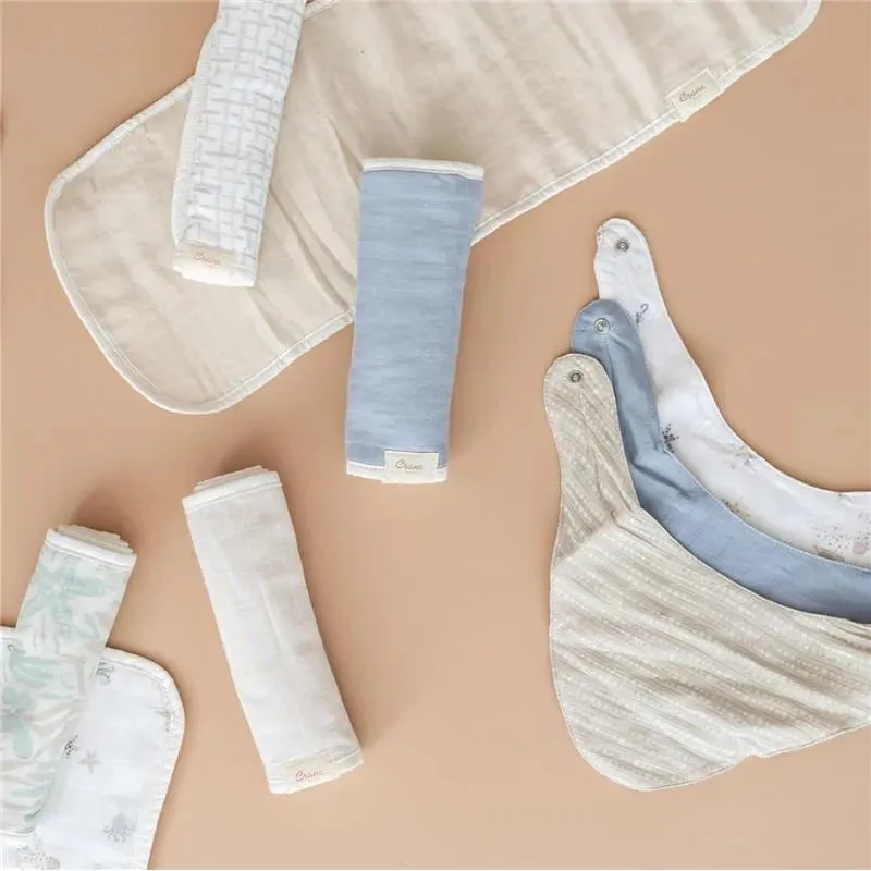 Crane Bedding - Cove 3-Pc. Muslin Bib Set, Ocean Life - Image 3