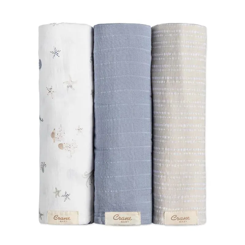 Crane Bedding - Cove 3-Pc. Swaddle Set, Sea Life