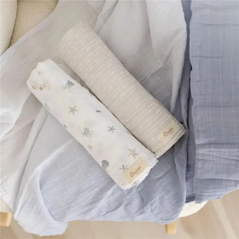 Crane Bedding - Cove 3-Pc. Swaddle Set, Sea Life - Image 5