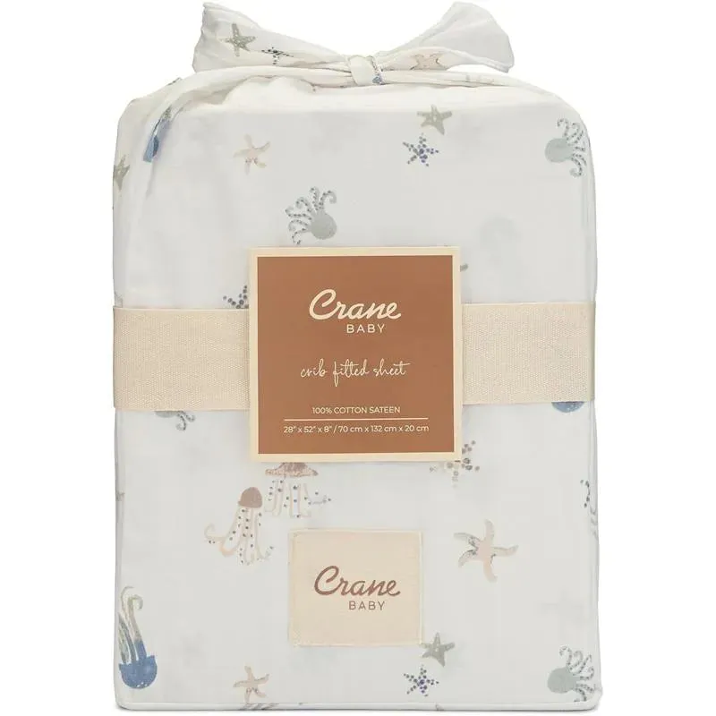 Crane Bedding - Cove Fitted Crib Sheet, Sea Life - Image 2