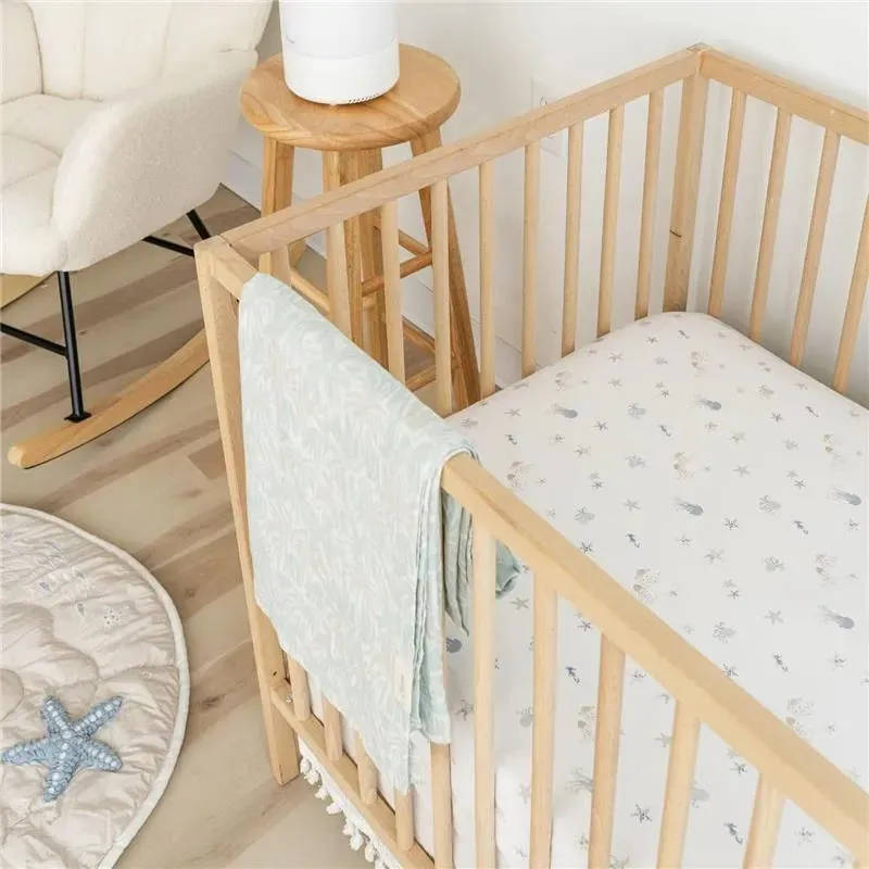 Crane Bedding - Cove Fitted Crib Sheet, Sea Life - Image 7