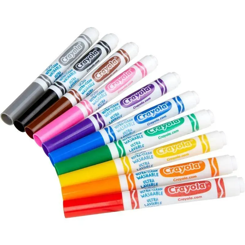 Crayola - 10 Ct Ultra-Clean Washable Classic, Broad Line Markers - Image 2