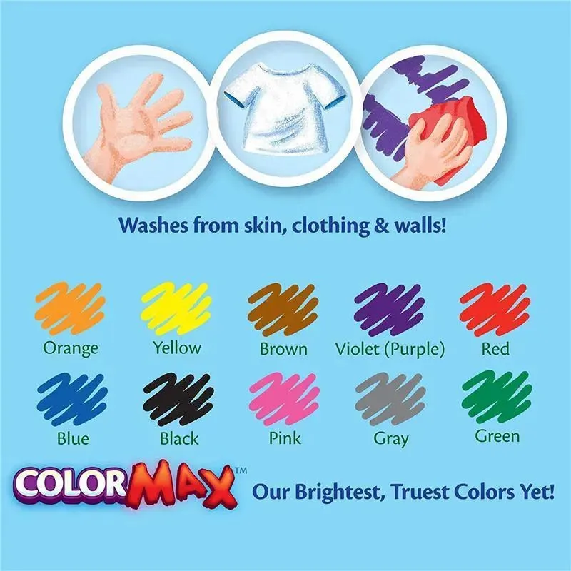 Crayola - 10 Ct Ultra-Clean Washable Classic, Broad Line Markers - Image 5