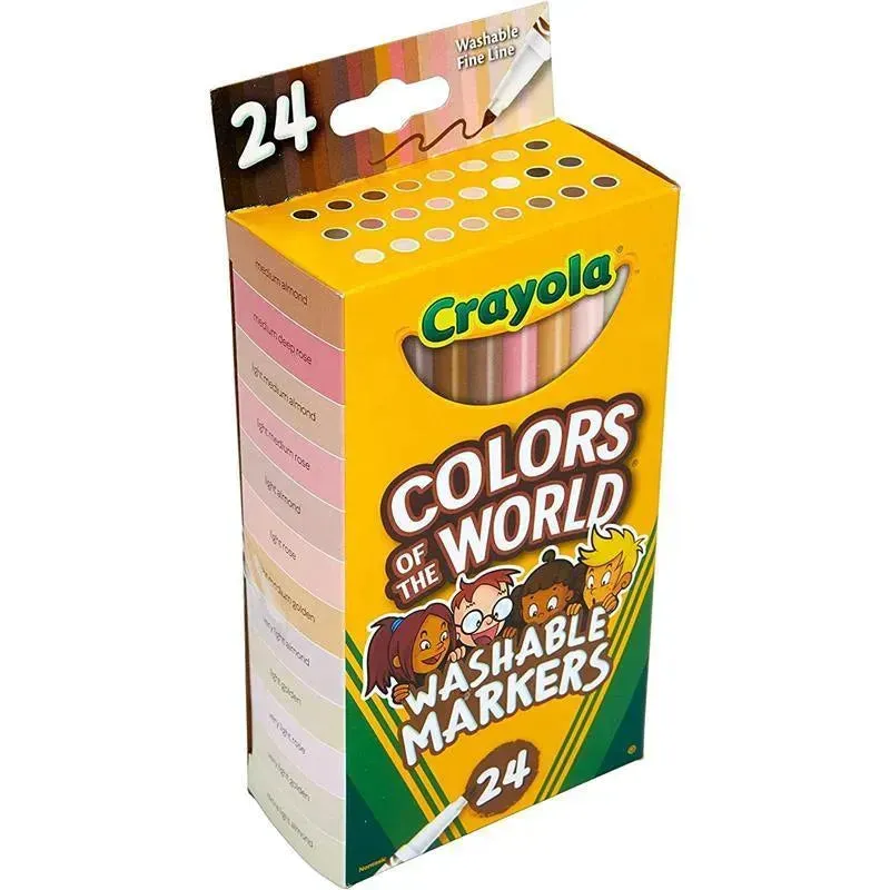Crayola - 24 Ct Washable Fine Line Markers, Colors Of The World - Image 3