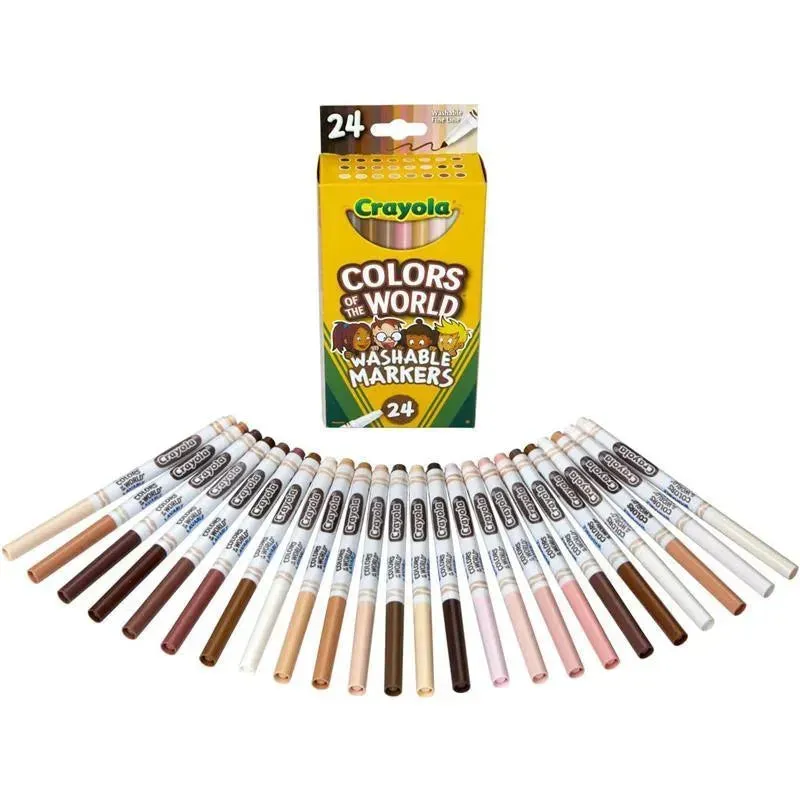 Crayola - 24 Ct Washable Fine Line Markers, Colors Of The World - Image 4