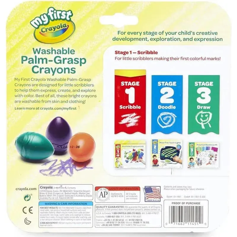 Crayola - 6 Ct Washable Palm-Grasp Crayons - Image 5
