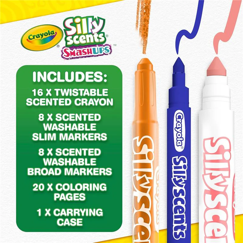 Crayola - Silly Scents Mini Inspiration Art Case, Scented Crayons & Markers Set - Image 2