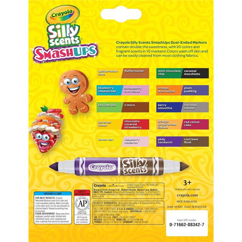 Crayola - Silly Scents Smashups, Dual-Ended Washable Broad Line Markers, 10 Count - Image 3