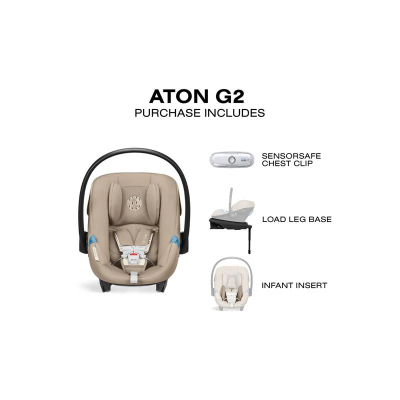 Cybex - Aton G2 Infant Car Seat With Load Leg Base, Almond Beige - Image 10