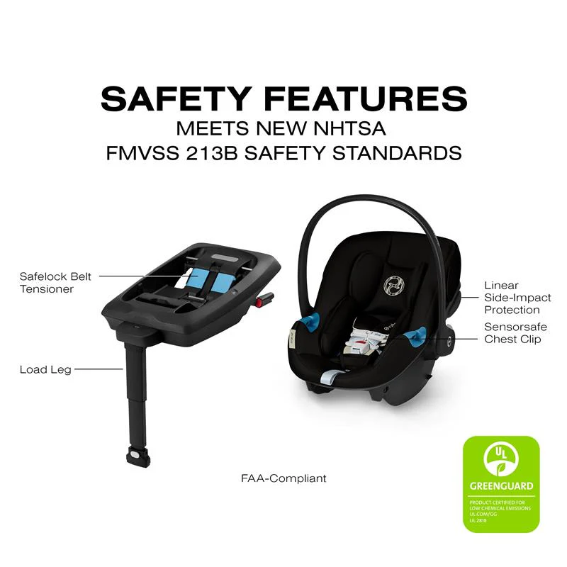 Cybex Aton G2 Infant Car Seat with Load Leg Base, Moon Black - Image 5