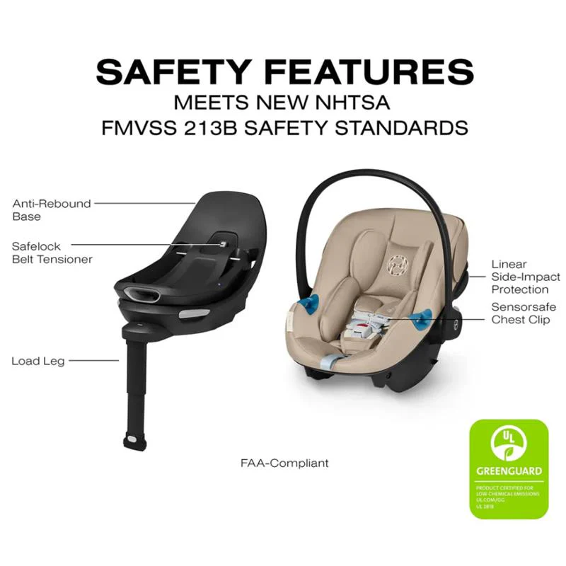 Cybex Aton G2 Swivel Infant Car Seat With Load Leg Base, Almond Beige - Image 3