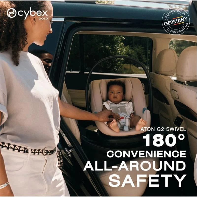 Cybex - Aton G2 Swivel Infant Car Seat With Load Leg Base, Stone Grey - Image 2