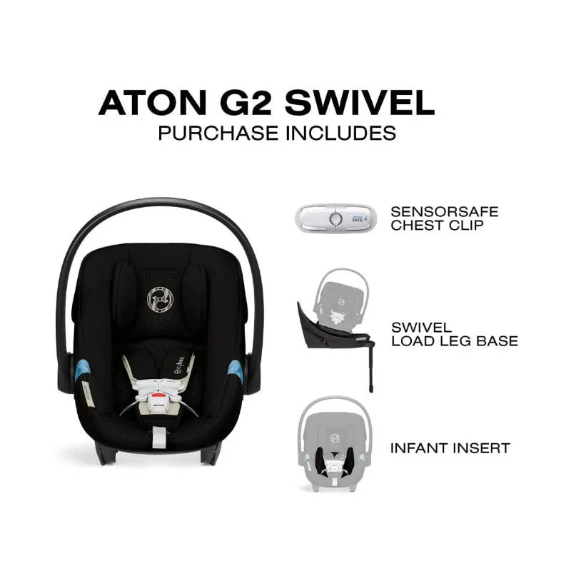 Cybex - Aton G2 Swivel Infant Car Seat With Load Leg Base, Stone Grey - Image 7