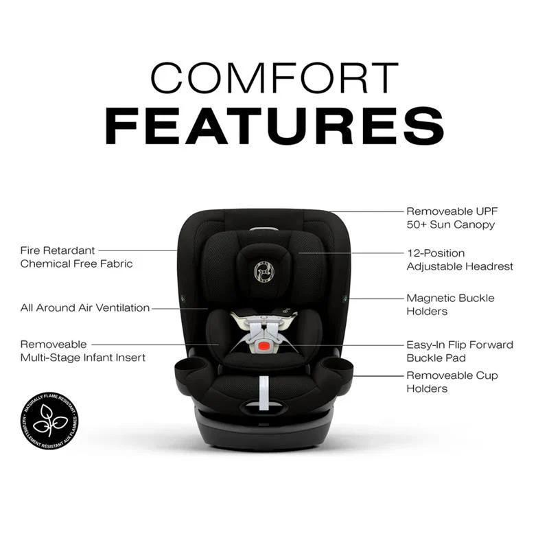 Cybex - Callisto G 360° Rotating All-in-One Convertible Car Seat, Moon Black - Image 4