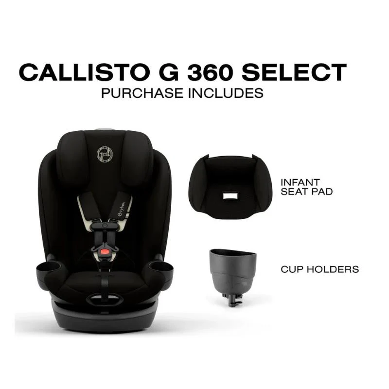 Cybex Callisto G 360 Select Rotating All-In-One Convertible Car Seat + Canopy Bundle, Black - Image 7