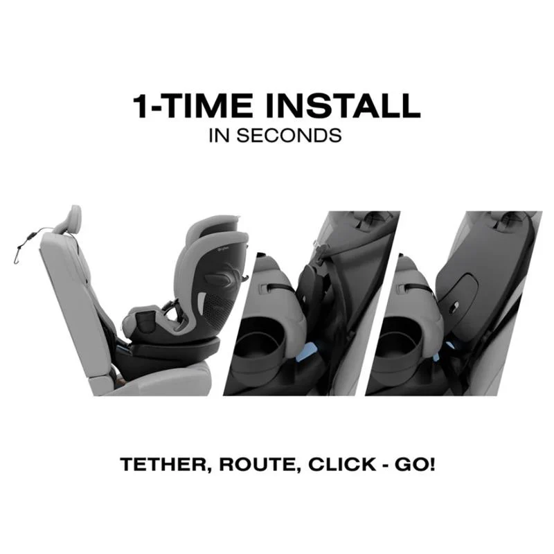 Cybex Callisto G 360 Select Rotating All-In-One Convertible Car Seat Grey + Black Canopy Bundle - Image 6