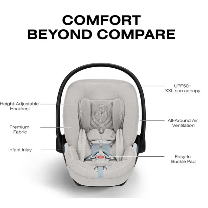 Cybex Cloud T Comfort Extend Infant Car Seat With Sensorsafe, City Grey - Image 4
