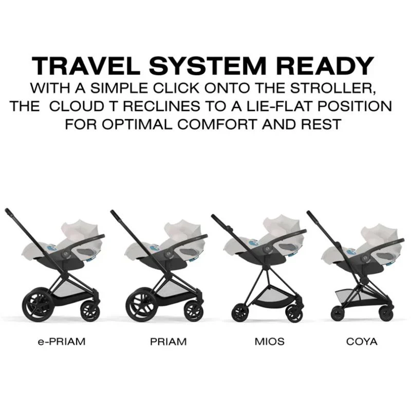 Cybex Cloud T Comfort Extend Infant Car Seat With Sensorsafe, City Grey - Image 8