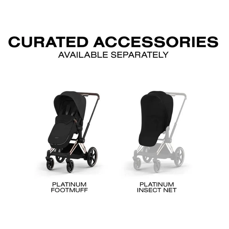 Cybex E-Priam Stroller, Matte Black Frame/Coconut Brown Lux Seat - Image 11