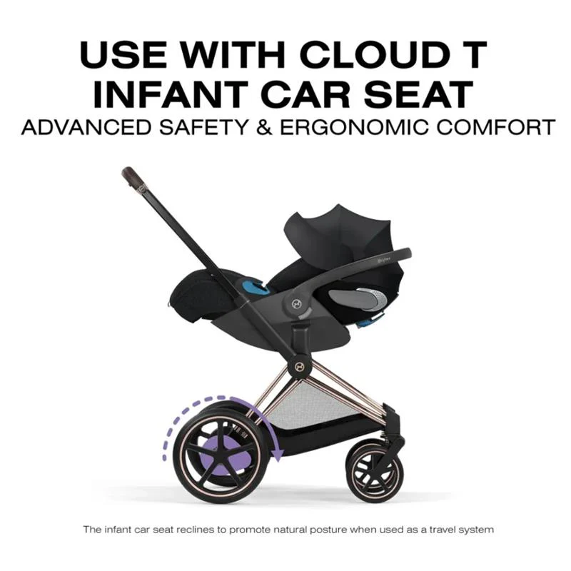 Cybex E-Priam Stroller, Matte Black Frame/Cozy Beige Lux Seat - Image 10