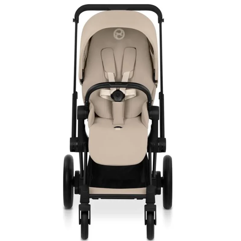 Cybex E-Priam Stroller, Matte Black Frame/Cozy Beige Lux Seat - Image 2